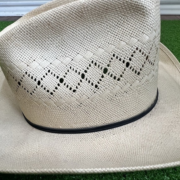 Vintage Wranglers Cowboy Hat Size 7 1970s Straw With Feather Western EUC Mint - Picture 4 of 8